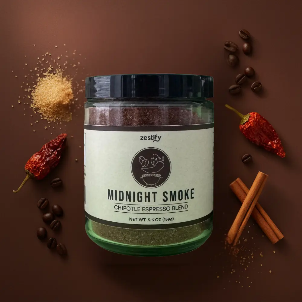 Midnight Smoke Chipotle Espresso Seasoning Blend | Smoky Spicy Earthy Savory | For Beef Vegetables Fish Sweet Potato Pork