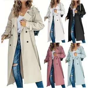 European and American Style Women Winter and Autumn Trench Coat Coat Rain Day Outfits(Sheets)