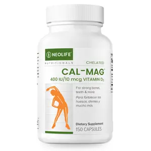 Neolife Chelated Cal-Mag with Vitamin D3 400 IU/10 mcg High Bioavailability Bone Health Supplement 150 Capsules