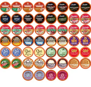 Two Rivers Coffee Flavored Coffee Pods Sampler Compatible with K Cup Brewers Including 2.0, Single Serve Variety Pack, Assorted, 52 Count