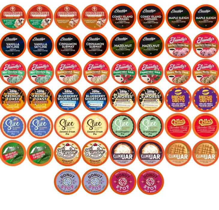 Two Rivers Coffee Flavored Coffee Pods Sampler Compatible with K Cup Brewers Including 2.0, Single Serve Variety Pack, Assorted, 52 Count