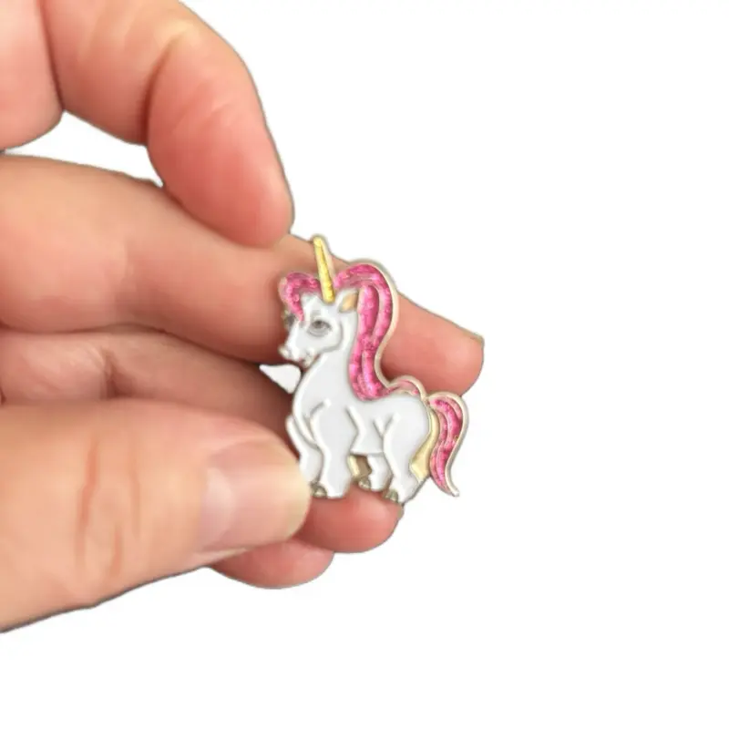 Stars the Americorn Unicorn Pin Soft Enamel with Glitter Filled Hair Sparkly Design