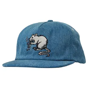 Real Skateboards Hat Street Cleaner Snapback Bleached Denim Blue