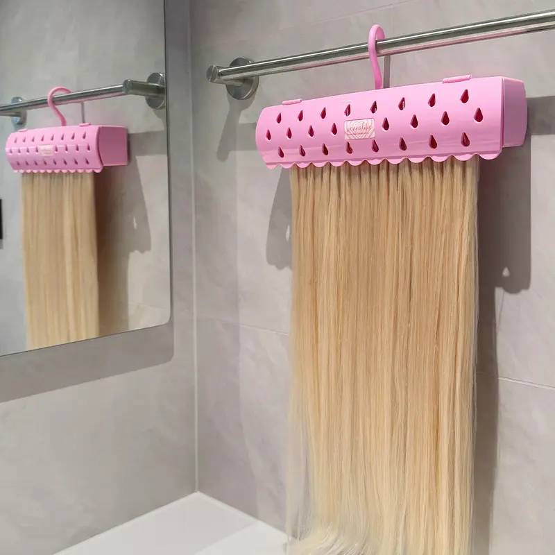 WENNALIFE Hair Extension Holder, Hair Extension Storage for Clip in Hair Extensions Tape ins Tips Braiding Hair Rack for Styling, Washing, Traveling, Storing Hair #Pink ABS Material Sturdy Organizer #TikTokShopFallDealsForYou #sohochic