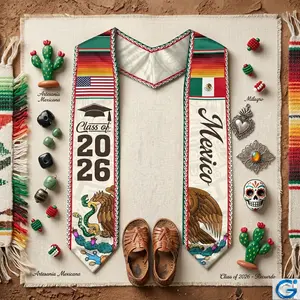 Mexican Graduation Sash and Mexican American Flag Sash are the perfect graduation stoles for 2026, making them an ideal graduation gift for both him and her