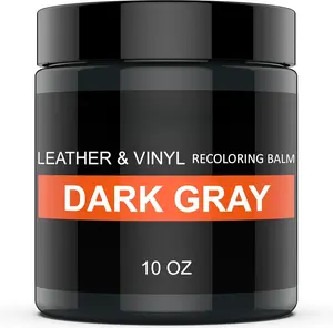 Leather Recoloring Balm, Leather Repair Kit for Furniture, Leather Dye Color Restorer for Couches, Leather Scratch Remover, Leather  for Furniture, Leather Couch  Repair (10 OZ DARK GRAY)