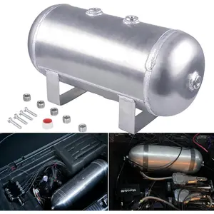 1.6 Gallon Air Tank Aluminum 6 Liter Air Compressor Onboard System 12V 1/4NPT for   Trailer  Auto Air Lift Suspension Heavy Duty Air Horn Compressor