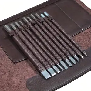 2024Stone Carving Tool Set, Tungsten Steel Soft Stone Carving Set with Storage Bag, Chisel Tool Set for Wood Bamboo Stamp Sculpture