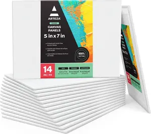 🎨 5x7 Canvas Boards (Pack of 14) | Classroom & Small Business Painting Panels Arteza