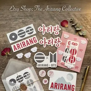 K-Pop Inspired Temporary Tattoo Set - Arirang Theme, Fandom Spirit Icons, Skin-Safe, Matte Finish