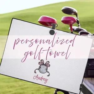 Personalized Golf Towel | Custom Name Golf Towel for Women | Magnetic Golf Towel Gift | Golf Girlie Gifts