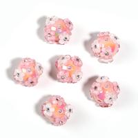 B60 JPM1038025 25PCS flower beadsPink