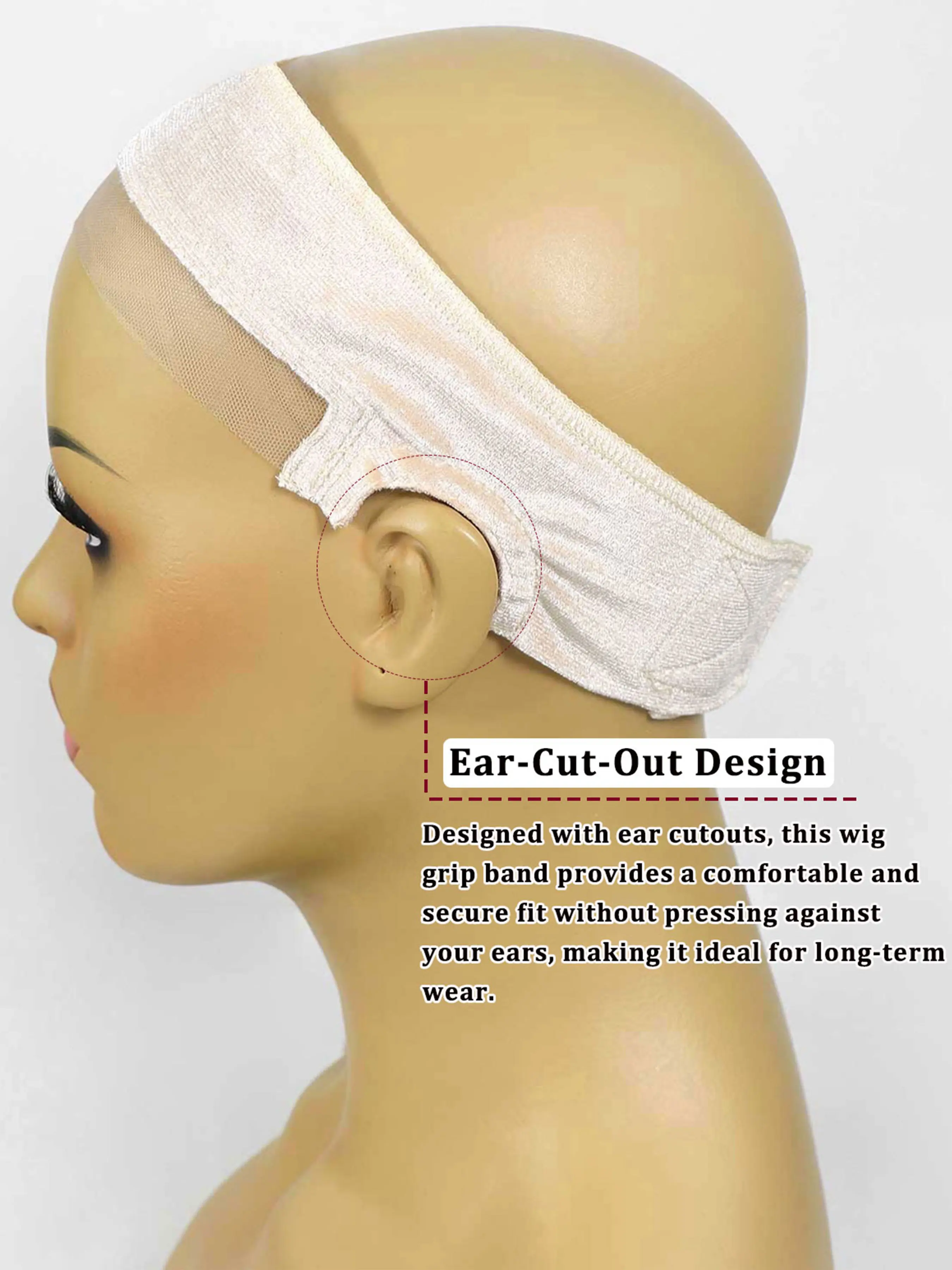 Wig Grip Headband With Lace Velvet With Silicone Headband 