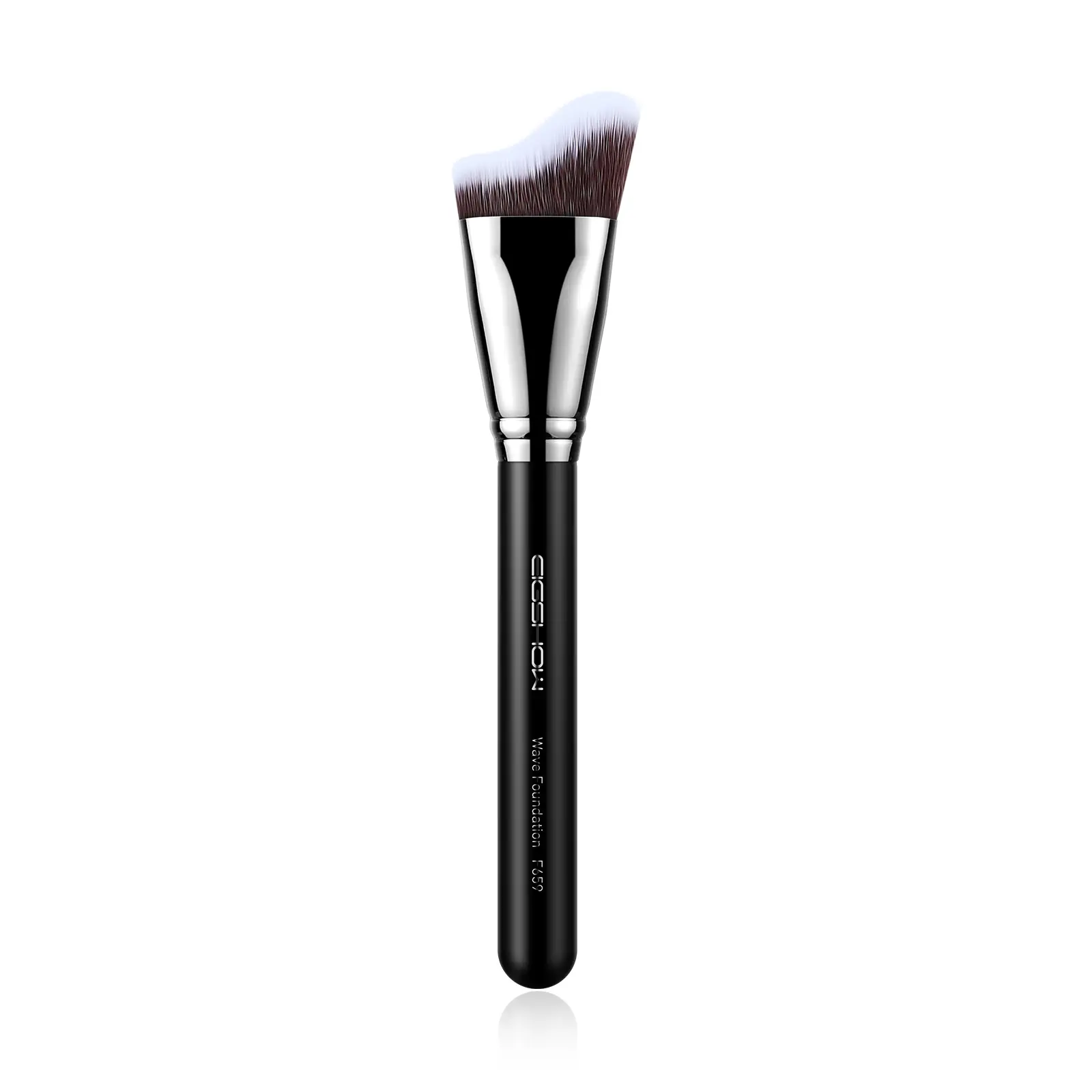 EIGSHOW Foundation Brush with Wave Shaped Head for Liquid, Cream, Powder Blending Cheekbones Jawline, Large Premium Dense Synthetic Bristles Makeup Brush Tool (F659)