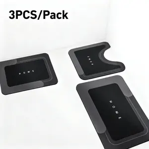 3Pcs Non-Slip Bathroom Floor Mats  Diatomite Bathroom Mat Set Non-Slip Water Absorbent Floor Rug Quick-Drying Interior Doormat for Bathroom, Kitchen & Laundry