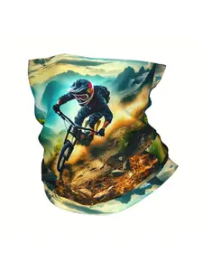 Epic Mountain Trail Rider Smashing Berms At Altitude Printed Headscarf - Polyester Knitted Neck Scarf, Purpose Headwear for Fishing and Winter, Outdoor Sports Mask, Suitable for Both Men and Women
