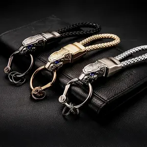 1pc Leopard Head Car Keychain For Men, Metal Creative Car Key Ring For Men, Waist Pendant