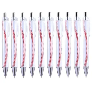 10 Pcs Baseball Ballpoint Pens, Retractable Black Ink Medium Point Ballpoint Pen, Baseball Gifts, Baseball Party Favors, Baseball Gifts for Team Baseball Lovers Players Friends, Gifts Pens, Funny Coworker Teacher, Office School Supplies