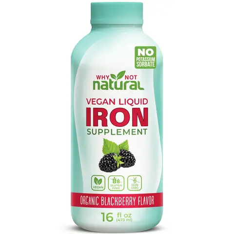 Why Not Natural Liquid Iron Bisglycinate Chelate Supplement for Women Men and Kids, Vegan formulation Edible Fitness Healthcare Organic Optimum Dietary