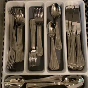 60Pcs Stainless Steel Mirror Polished 410 Grade Silverware Flatware Set for 12 People