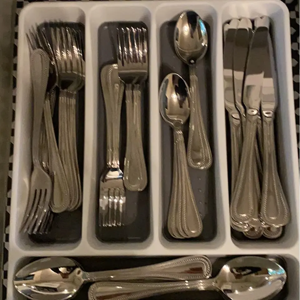 60Pcs Stainless Steel Mirror Polished 410 Grade Silverware Flatware Set for 12 People