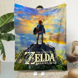 Legend of Zelda Throw Triforce Symbol Art Premium Soft Warmth All Season Comfort Ideal Gaming Sessions Camping Essential Must Have Collector Item