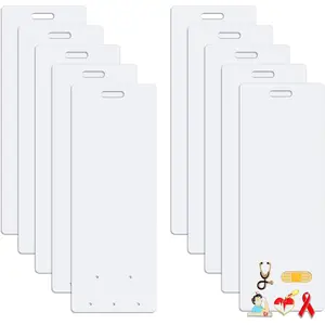 10 count Badge Buddy Pin Holder for  Pins Blank Badge Buddy Tags White Pin Holder Display for Nurse  Student Staff ID Card  Pins Display (Vertical)