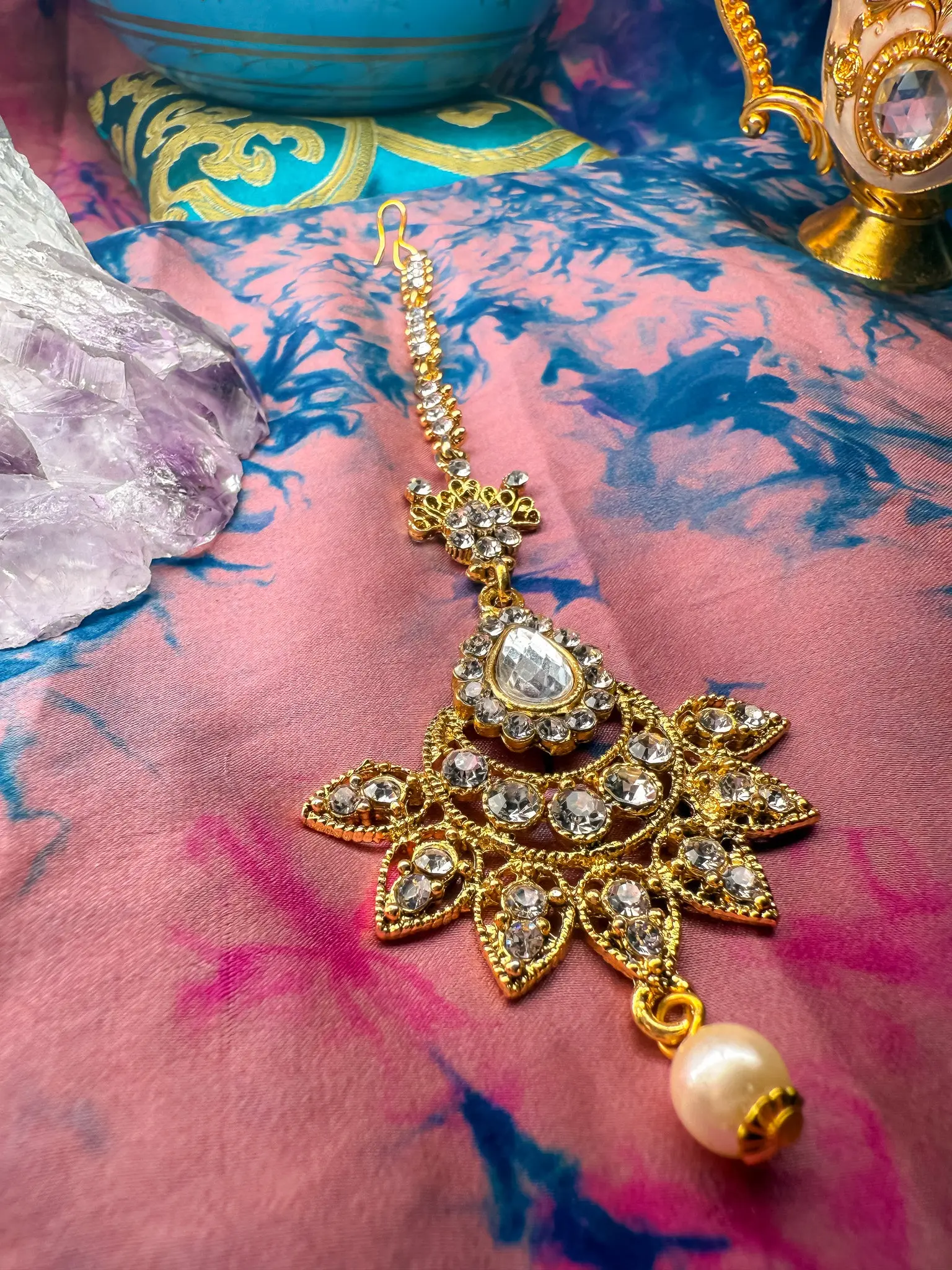Gold Maang Tikka Headpiece Maang Tikka Headpieces (3) - TikTok Shop main image 2