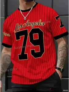 2026 New men's T-shirts, American style 79 LOS ANGELES short-sleeved crew neck sports T-shirts, retro basketball T-shirts, men's clothing.