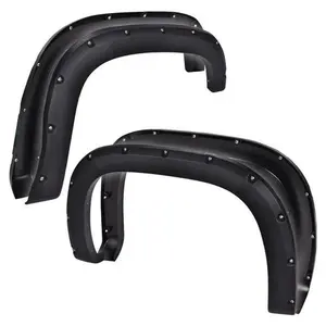 CROSSDESIGN 4PCS Textured Fender Flares Pocket Rivet Offroad Fit For 2007-2013 GMC Sierra 1500