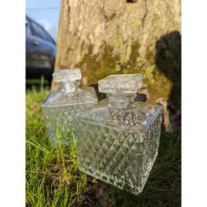 Vintage Glass Decanters Glass Decanters Bottles for Liquids Japanese Decanters Faceted Decanter Magic Decor Magical Decor Maximalism