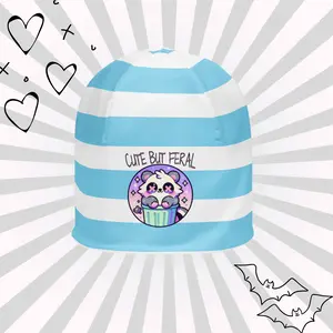 DreamSage Cute But Feral Striped Beanie - 95% Polyester 5% Spandex Double-layered Regular Fit OEKO-TEX 100 Certified Ethically Sourced