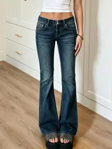 Women's High-Waist Wide-Leg Jeans, Womenswear Bottom