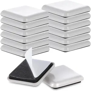12 count Furniture Sliders,1.5 Inches Square Self-Adhesive Furniture Sliders Pads,  Furniture Chair  Sliders Carpet Sliders for Hardwood Floors Moving Table Desk Bed Sofa Couch Cabinet