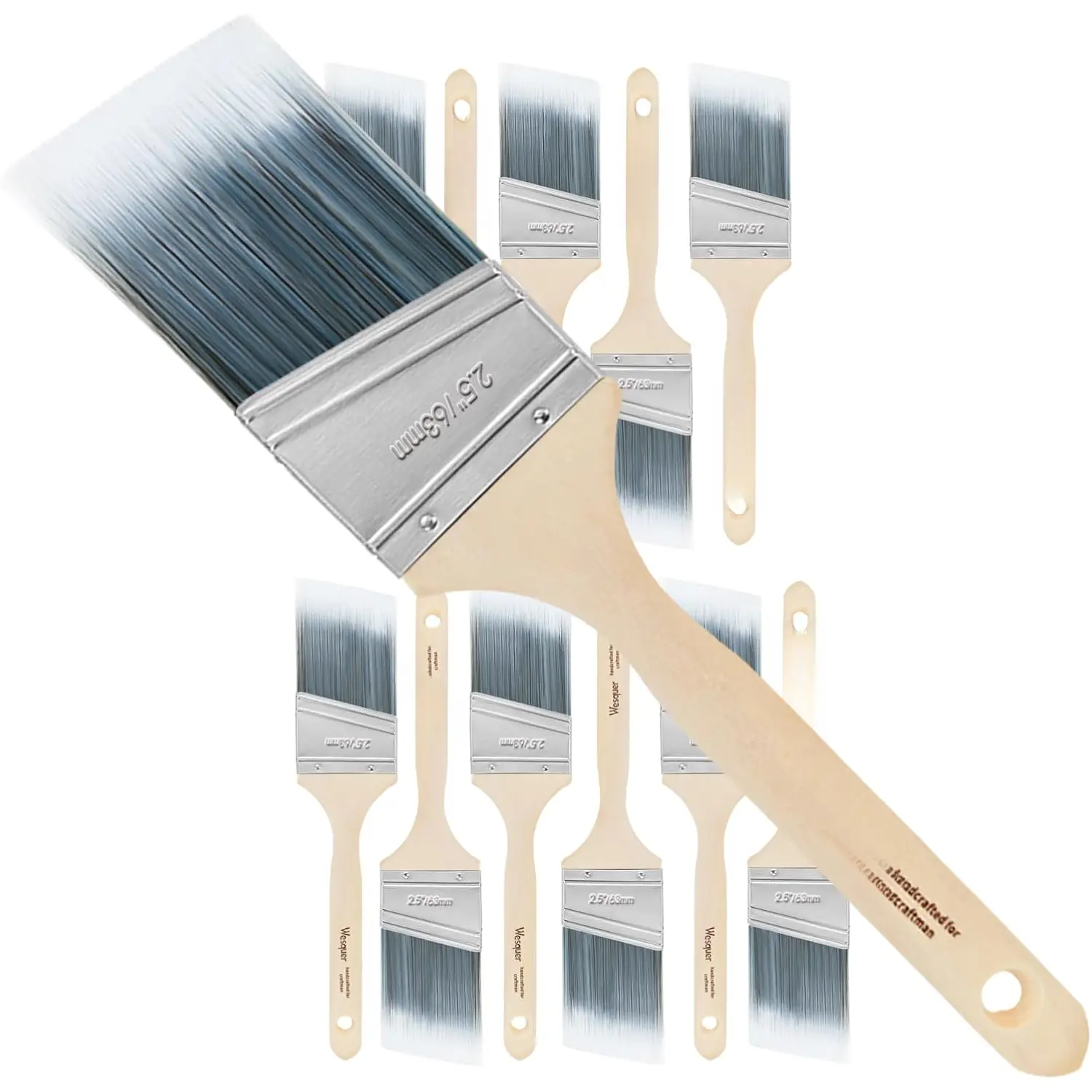 2.5 Inch  Brushes 12 Pack Angled  Brush Stain  Brush for Painting Wall Fence  Furniture Door Frame Cabinet Window Indoor and Outdoor Commercial  Brush Tools Home