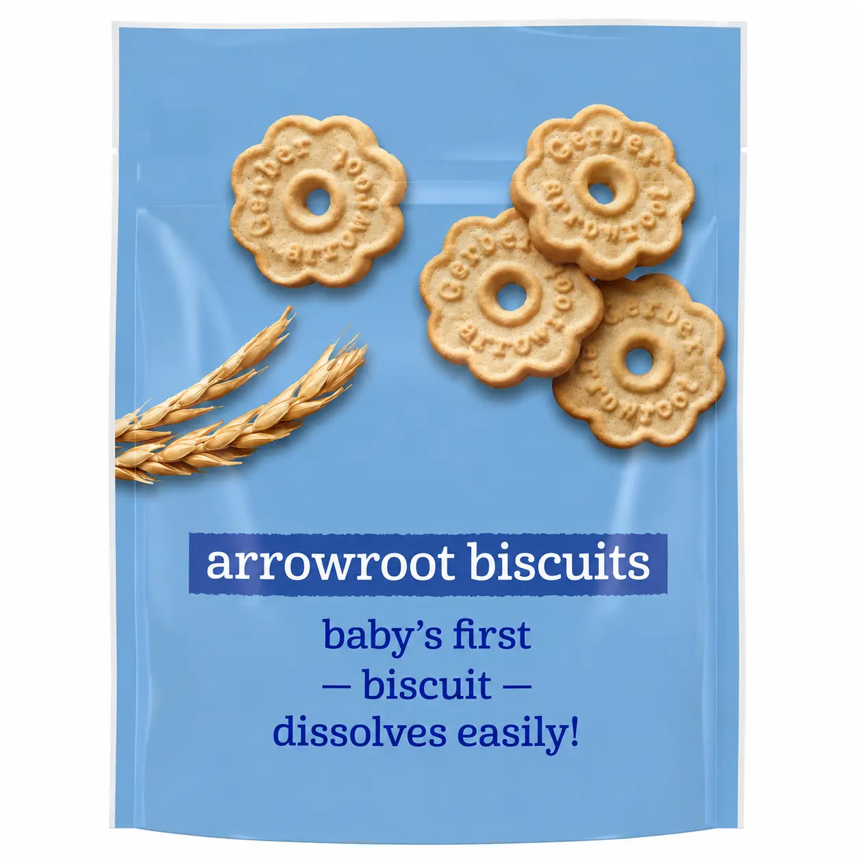 Arrowroot Biscuits Toddler Snack, 5.5 Oz, 4 Pack | Toddler snack; arrowroot biscuits; vitamin E; finger foods; 4 x 5.5 oz pouches