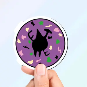 Cute and Spooky "Eat Me" Donut Refrigerator Magnet with Purple Design and Colorful Sprinkles