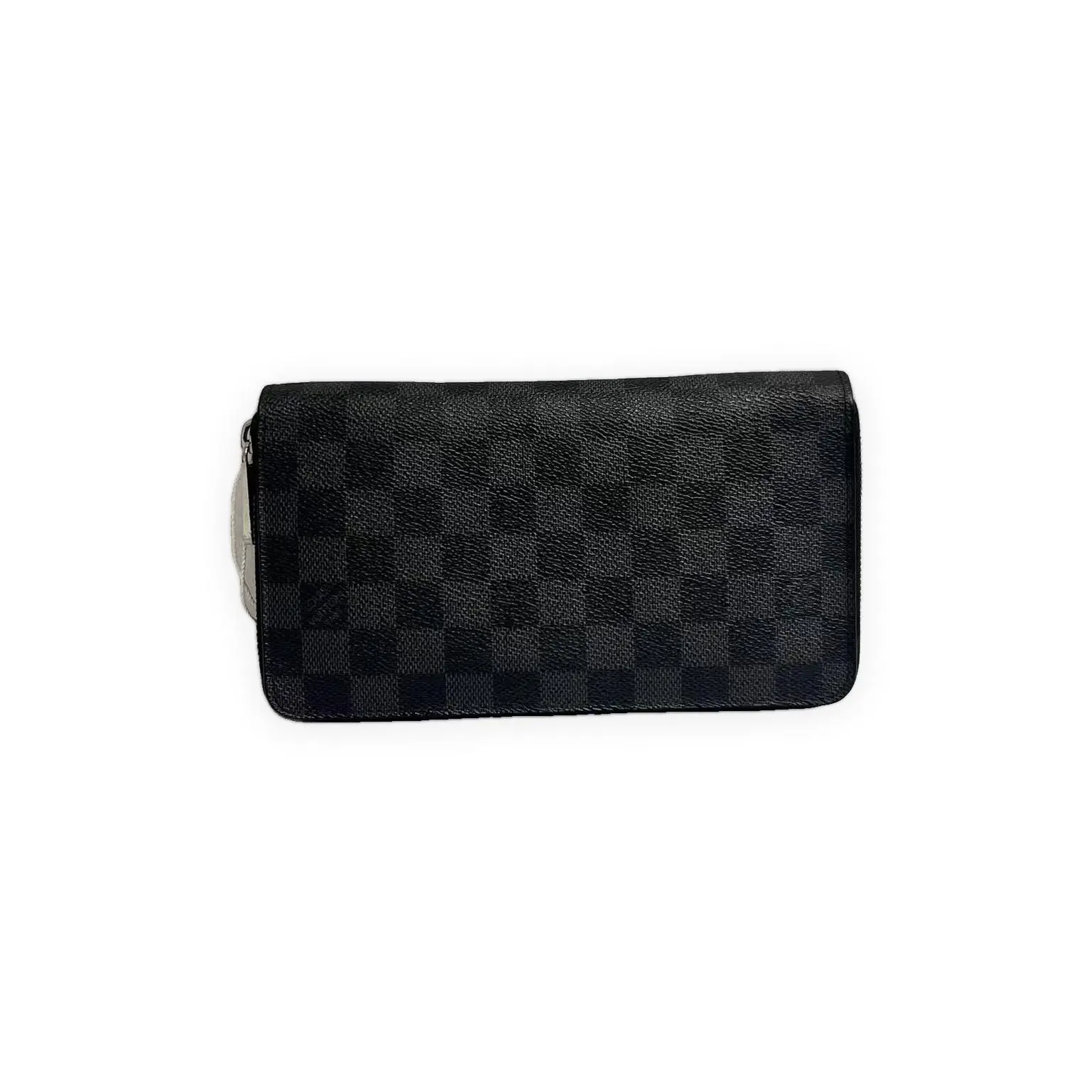 Pre-owned Louis Vuitton Damier Graphite coated canvas Small Leather Goods Zippy Wallet Long Wallet Black/Grey checkerboard Good S014260514013
