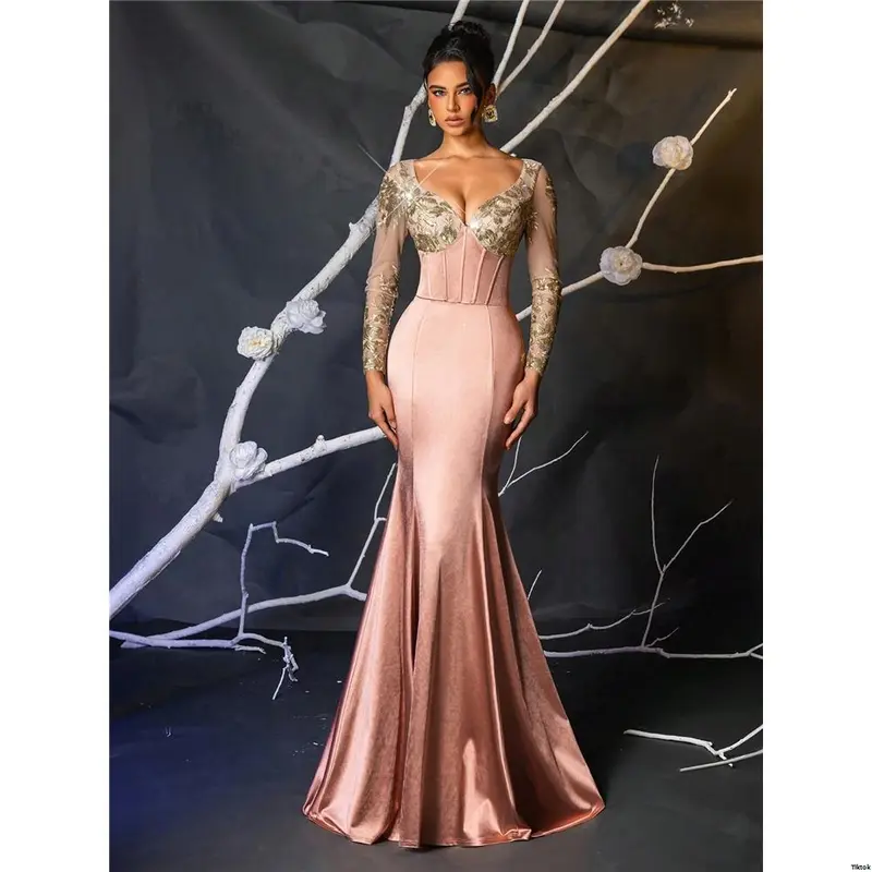 wedding guest dresses rose gold - TikTok Shop