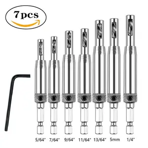 Hinge drill Woodworking doors and windows Hinge hole opener Hand electric drill Positioning punching set Special-shaped hexagonal handle drill bit