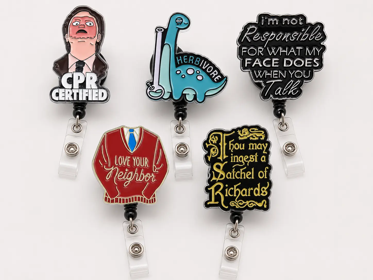 Funny CPR Certified Acrylic Badge Reel Retractable ID Card Holder Sarcastic Office Humor Badge Clip Nurse Teacher Work Gift