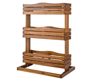 Seville Classics 3-Tier Acacia Wood Vertical Garden Planter