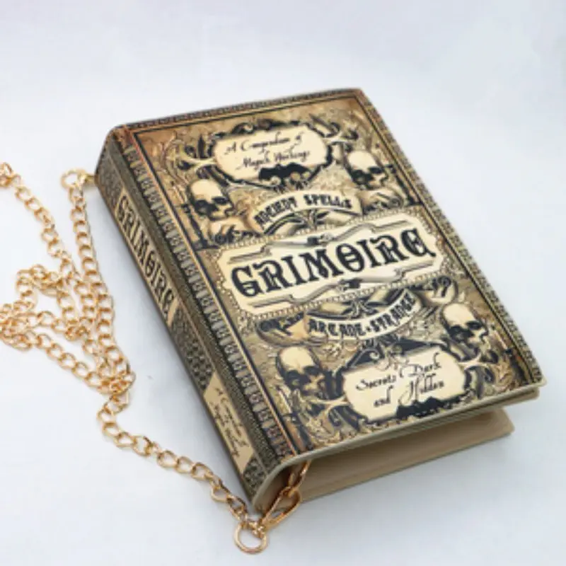 Grimoire Magic Gothic Book Cover Crossbody Shoulder Bag, Unique Design for Everyday Use & Stylish Accessory, Vintage Crossbody Bag, Fashionable Crossbody Bag