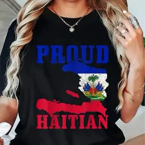 Haiti Proud Vintage Flag Map & “PROUD HAITIAN” Graphic T-Shirt – Unisex Casual Short Sleeve Tee