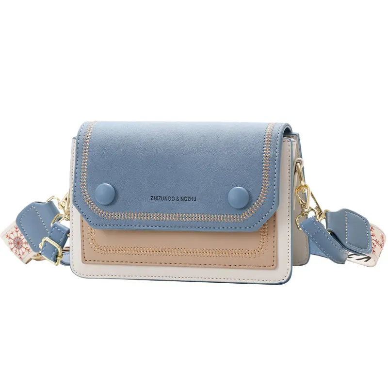 Macaron Three-Color Canvas Crossbody Bag, Detachable Shoulder Straps, Magnetic Quick Access Multi-Layer Storage, Lightweight Urban Accessories