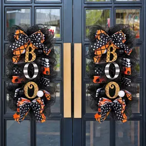 Halloween Door Hanging Decoration, Pumpkin & Ghost Design, Perfect for Home, Hotel, Wedding, Garden Decor, Holiday Party Supplies