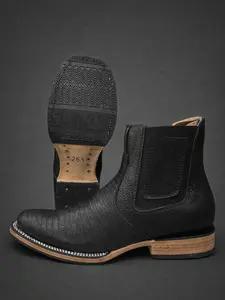 Botin vaquero con grabado de lagarto / Men's cowboy chelsea boots lizard print