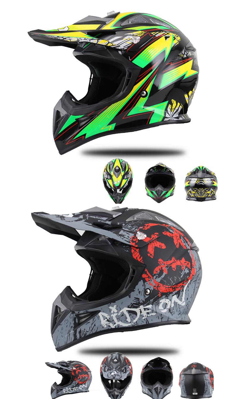 2026 Trend DOT Certified Full Face Dirtbike Helmet - Lightweight, Breathable Off-Road Biker Motocross Helmet with Adjustable Straps, Chinstrap for Adults/Youth, Full Face Helmet