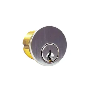 GMS Mortise Cylinder Door Security Lock, 1-1/8" Size, 5-Pin Configuration, US26D Code, Satin Chrome Finish, CB Compatible, Corbin 60 Compatible Door Hardware