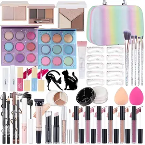 Makeup Kits For Girls Teens, Makeup Gift Set For Women with Eyeshadow Palettes, Brushes, Lip Gloss, Travel Make up Starter Kit For Beginners